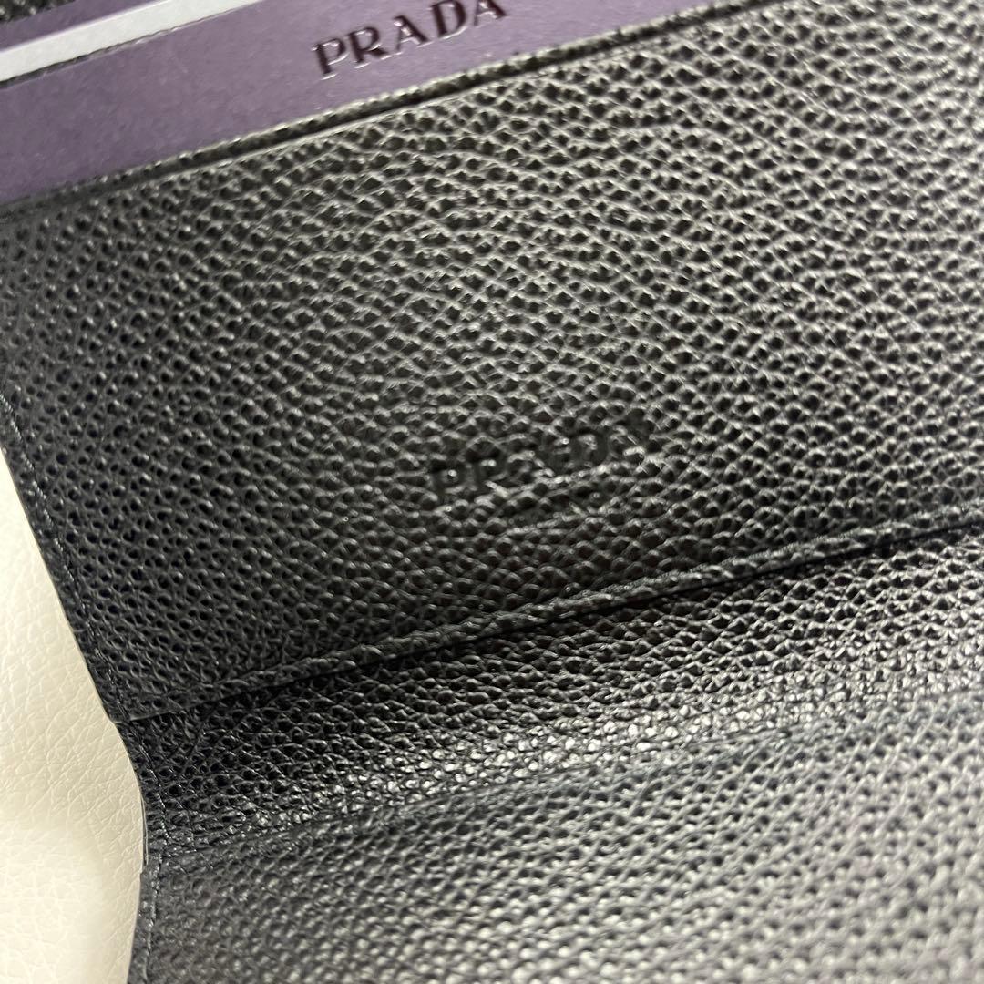 PRADA プラダ ロゴ カードホルダー 折財布 ブラック
