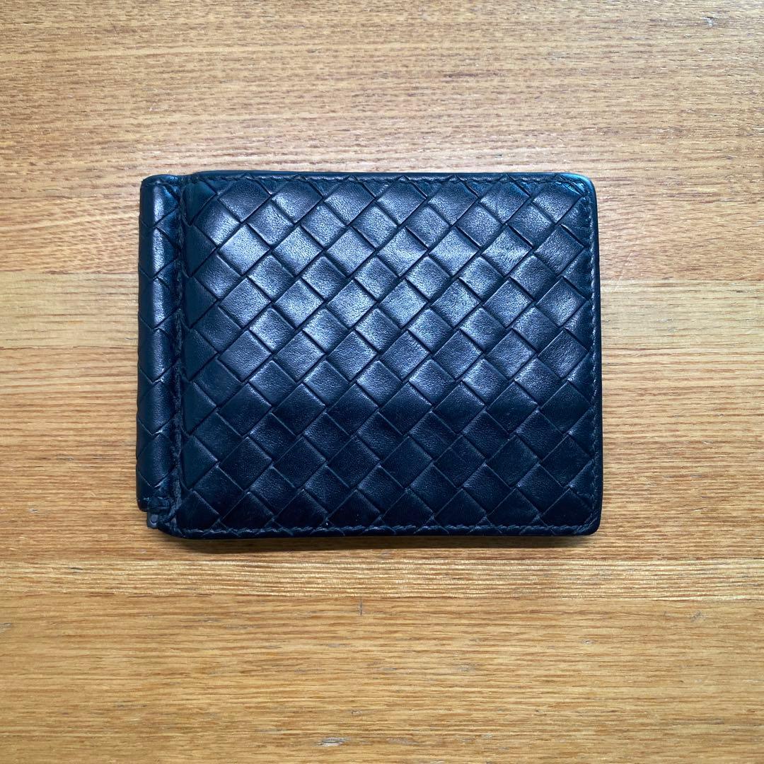 ボッテガヴェネタ マネークリップ 二つ折り財布　ブラック　正規店