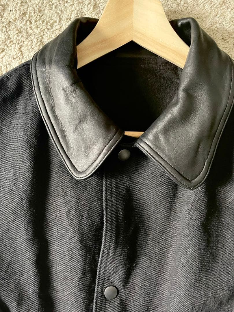 COMOLI 25AW デニムレザーワークジャケット　コモリ サイズ1 襟レザー