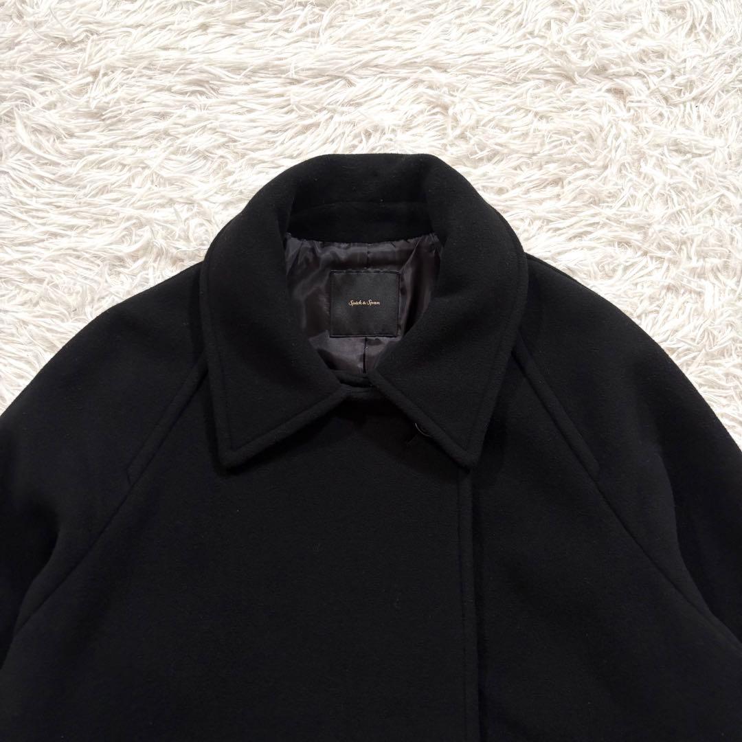 美品✨スピックアンドスパン　W/Ny モッサステンカラー ショート コート 36