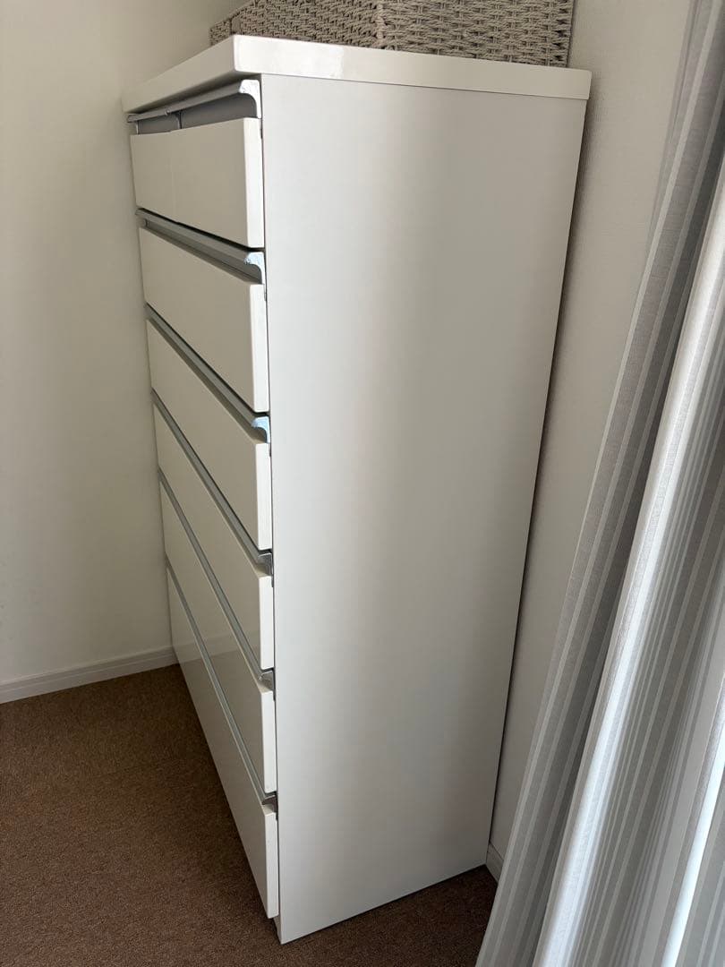 ホワイト 7段チェスト モダンデザイン