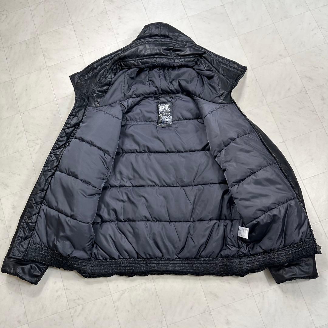 〈美品〉AVIREX アヴィレックス【XL】フード付きビッグロゴ 中綿ジャケット