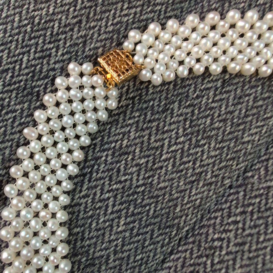 淡水真珠　ベビーパール　編み込み【ネックレス/時計/指輪/ブレスレット】セット