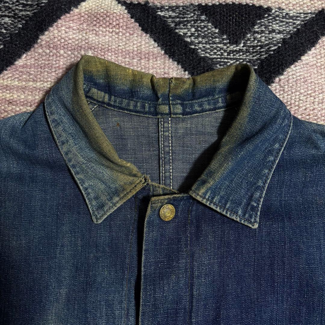 40s White field 大戦デニムカバーオール　鬼フェード　50s