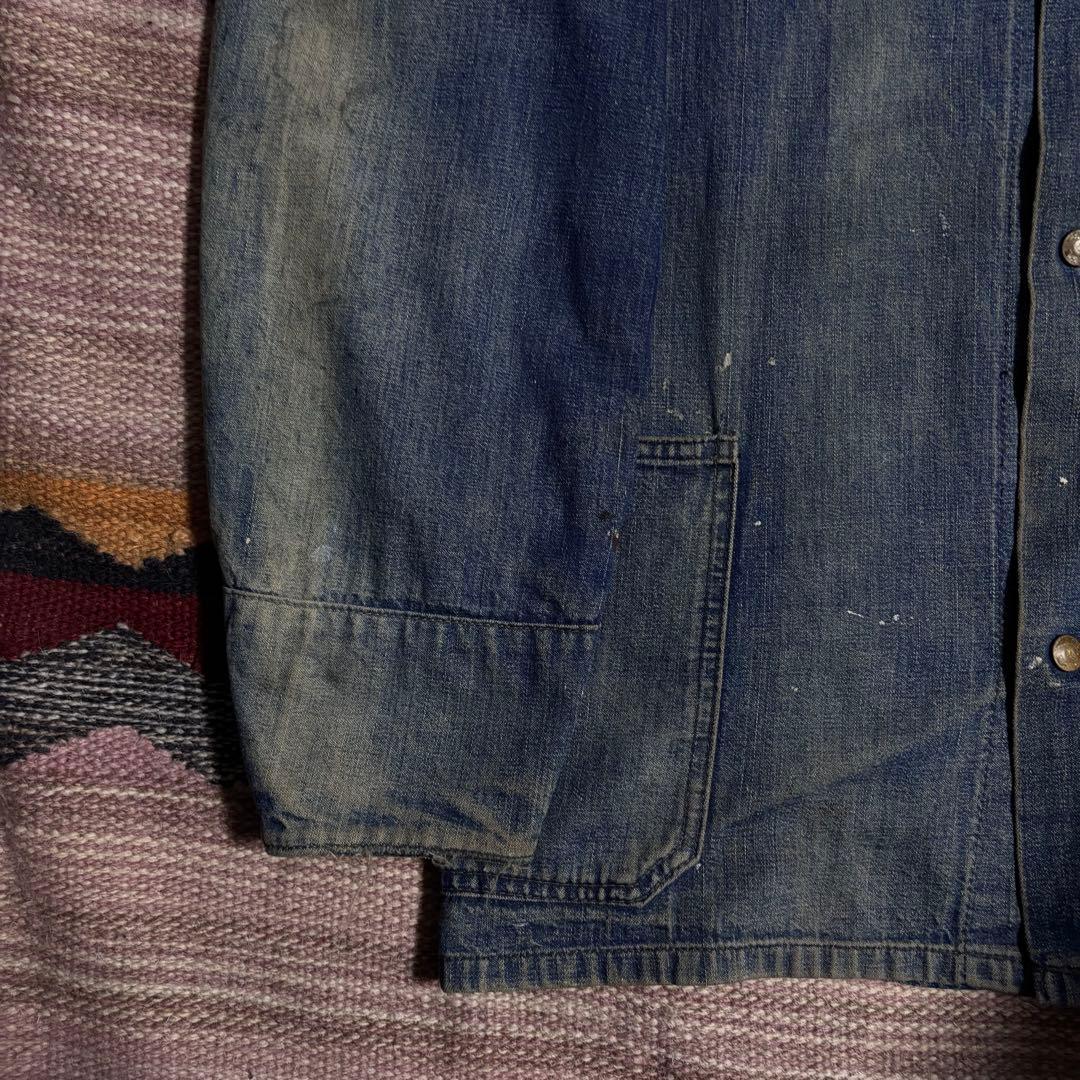 40s White field 大戦デニムカバーオール　鬼フェード　50s