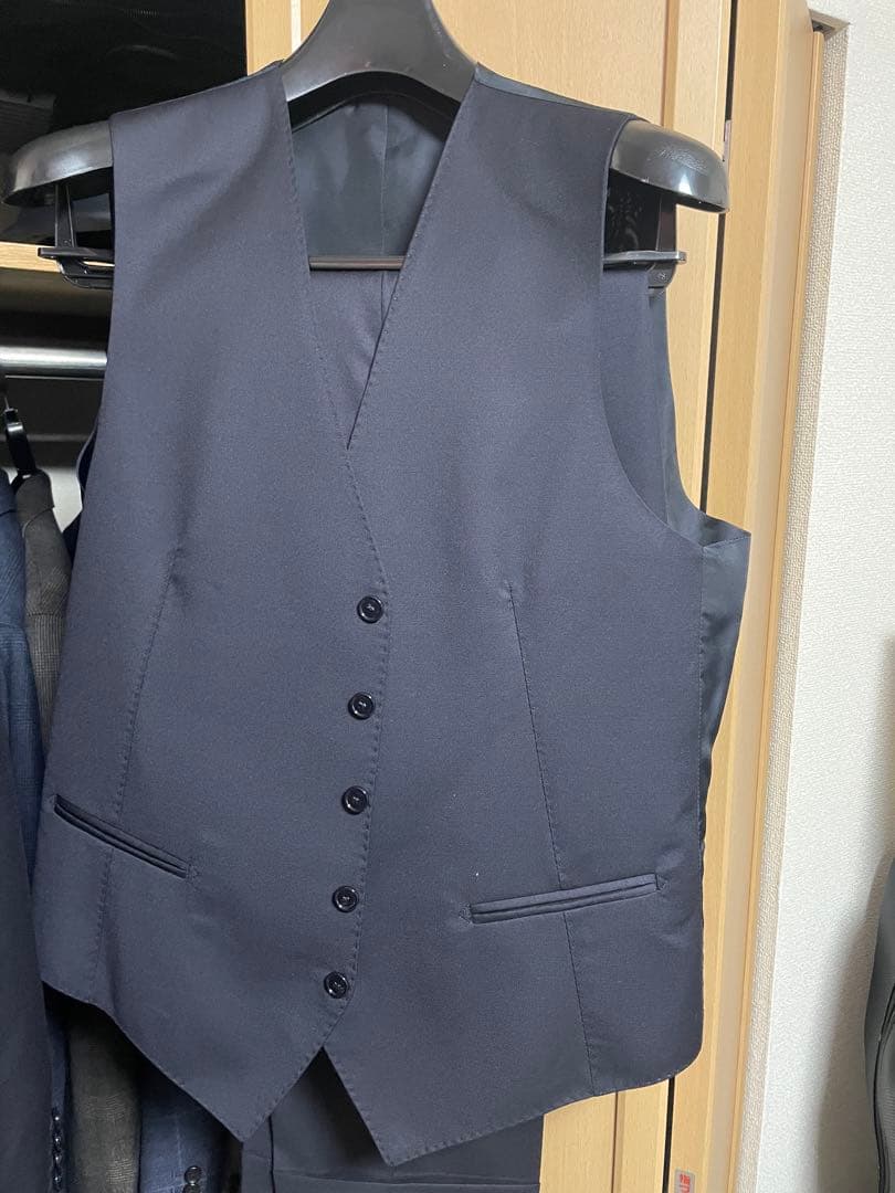 【高級】タリアトーレ　スリーピース　濃紺　超美品