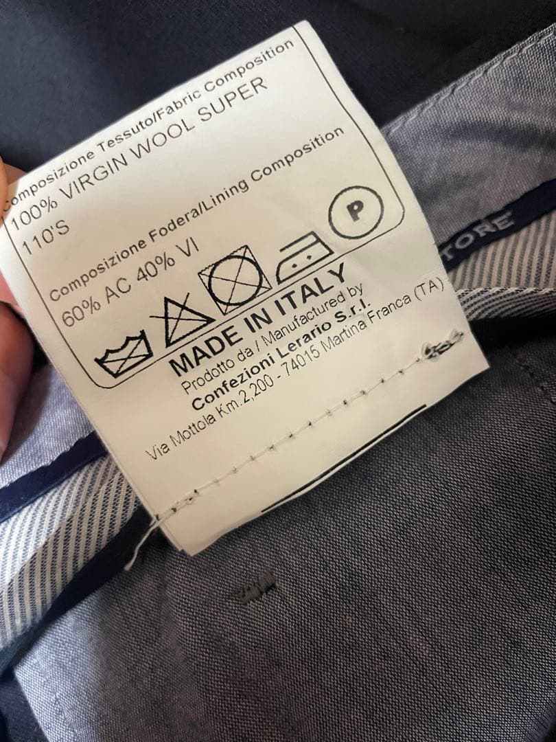 【高級】タリアトーレ　スリーピース　濃紺　超美品