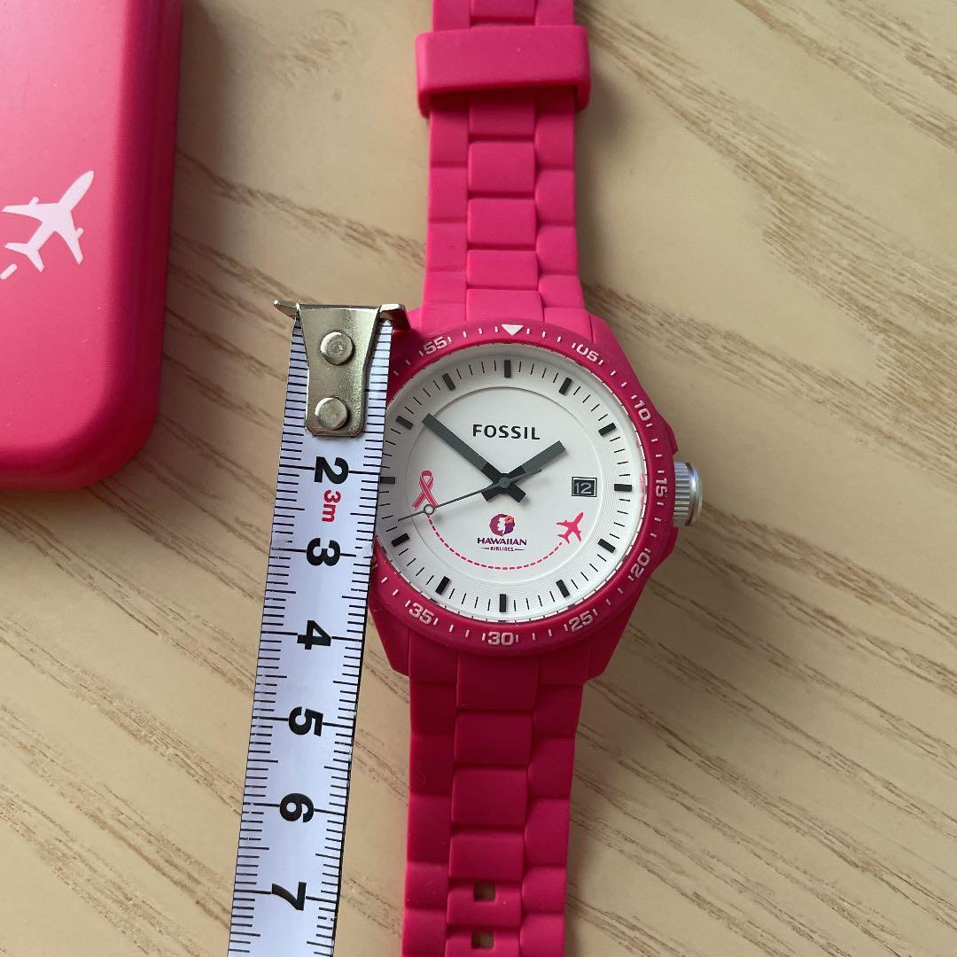 ハワイアン航空　フォッシル　ピンクリボン　コラボウォッチ