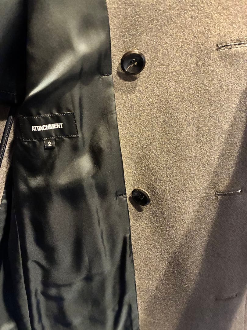 【ATTACHMENT】STUDIOUS別注カシミヤタテ二重混メルトンピーコート