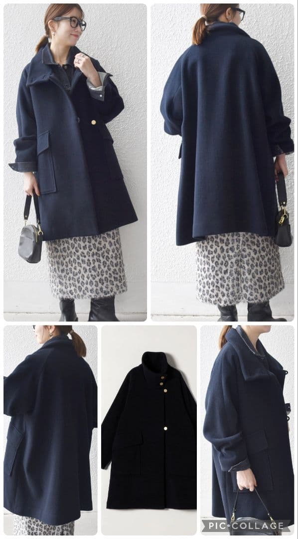 SHIPS any: カシミヤ ミックス スタンドカラーミドル コート 25AW