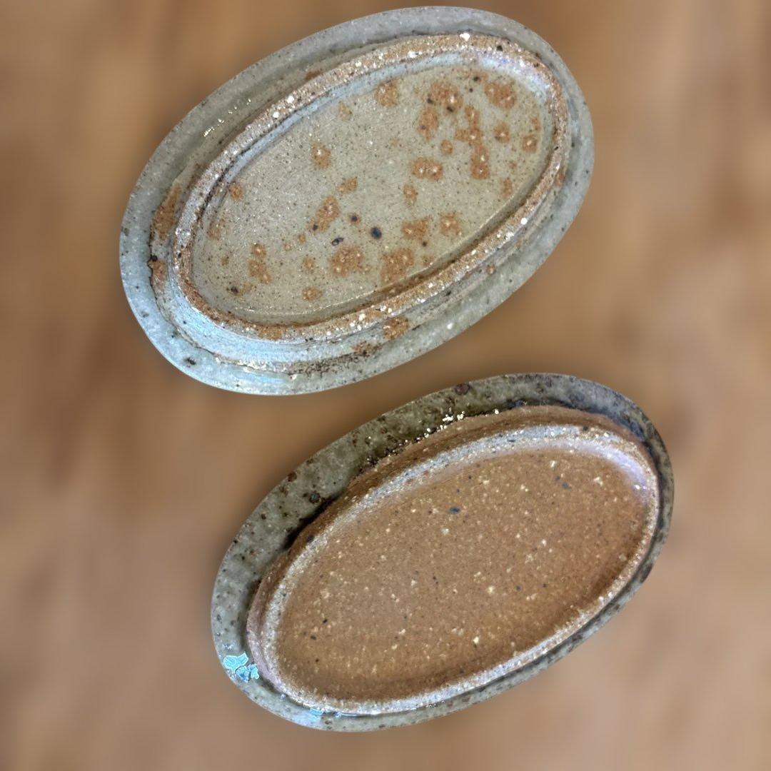 宮城陶器 オーバル中 2枚セット 色違い