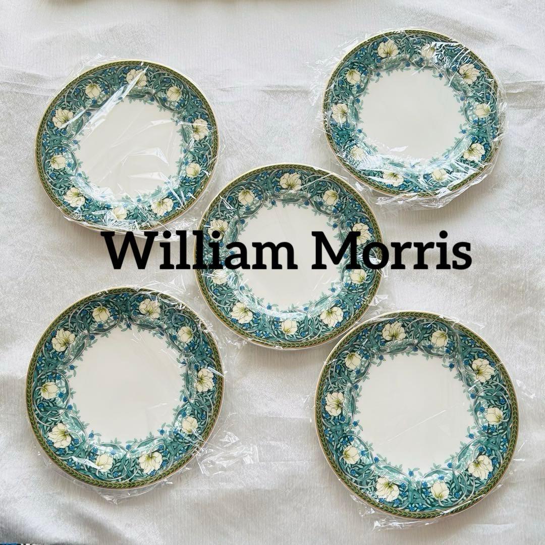 【新品未使用】希少　ウィリアムモリス　ケーキ皿　18.5㎝ 5枚セット　箱つき