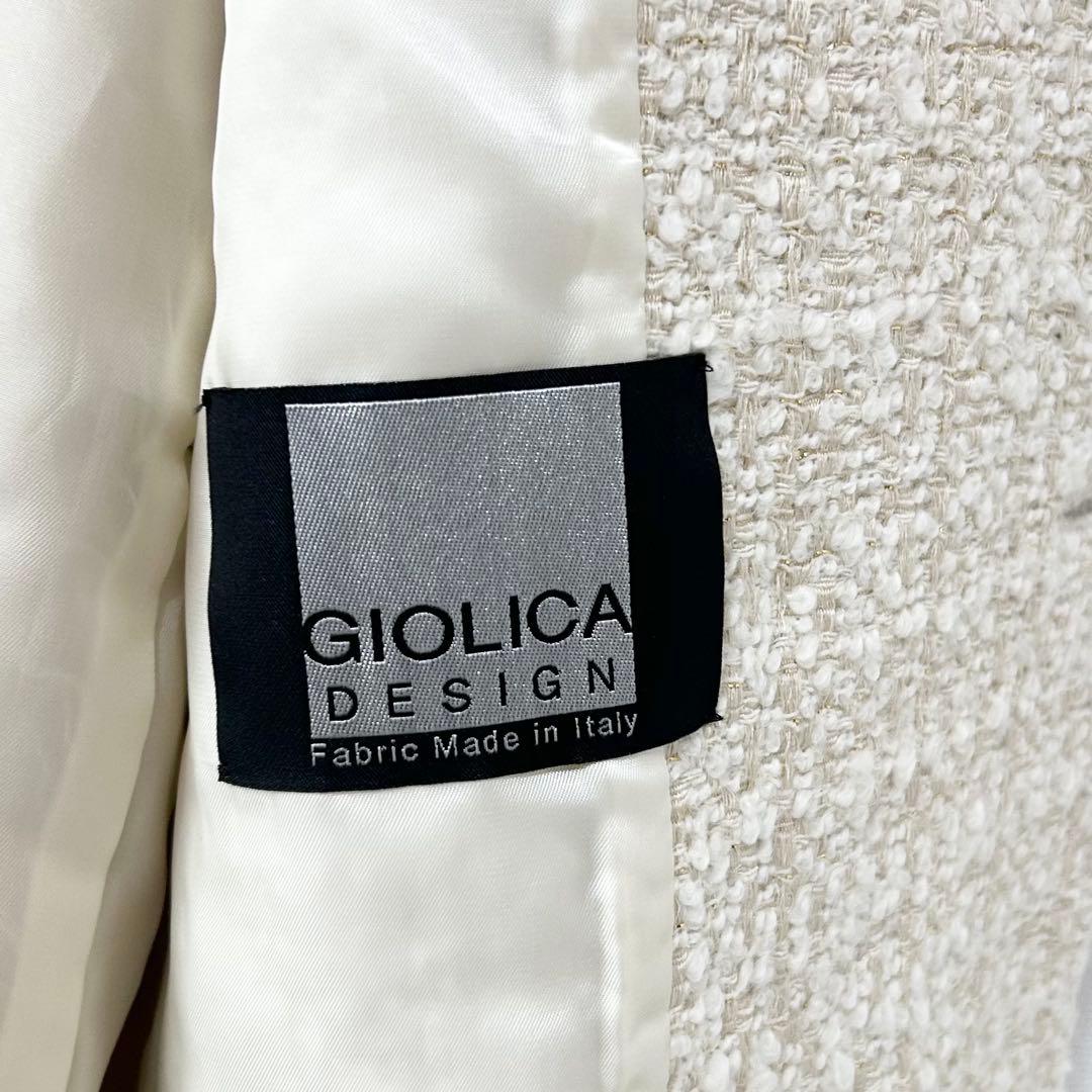 2024AW✨アナイ　ラメツイードテーラーダブルコート　アイボリー　36