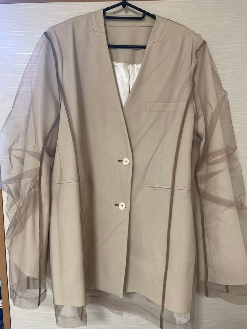 atlo ボクシーレイヤードチュールジャケット　ベージュ　M