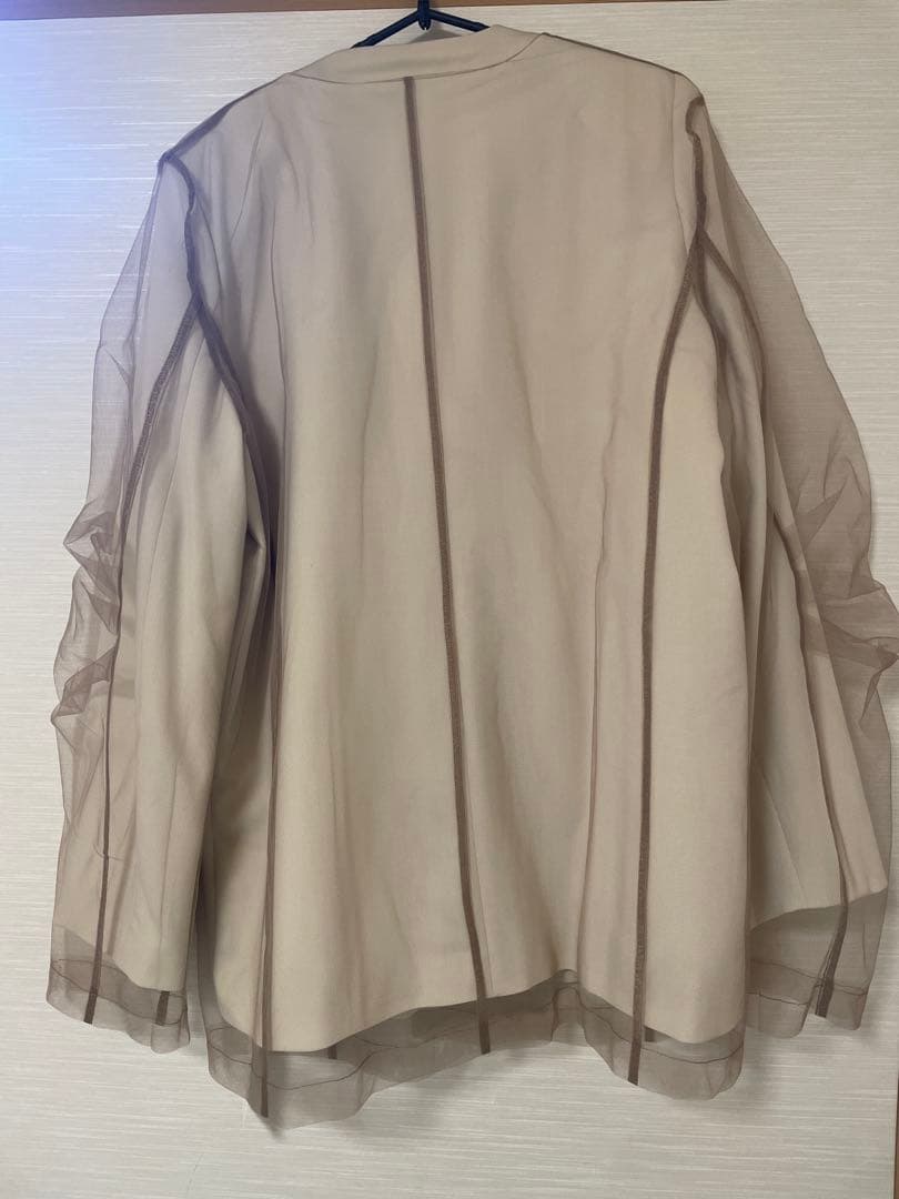 atlo ボクシーレイヤードチュールジャケット　ベージュ　M