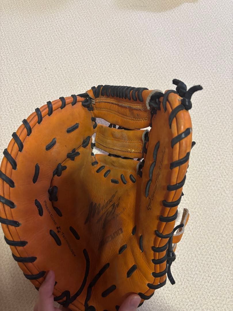 Mizuno 野球用レザーグローブ オレンジ
