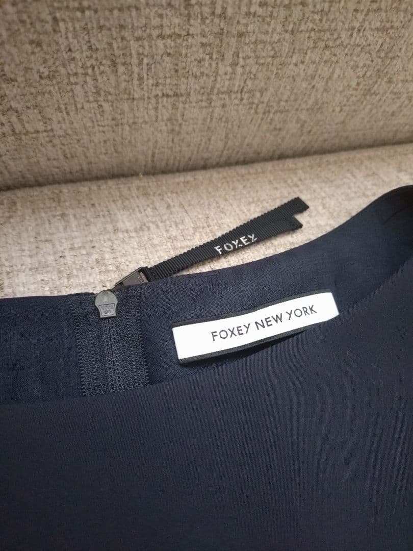 【美品】FOXEY NEW YORK ドレス エデン ネイビー 38