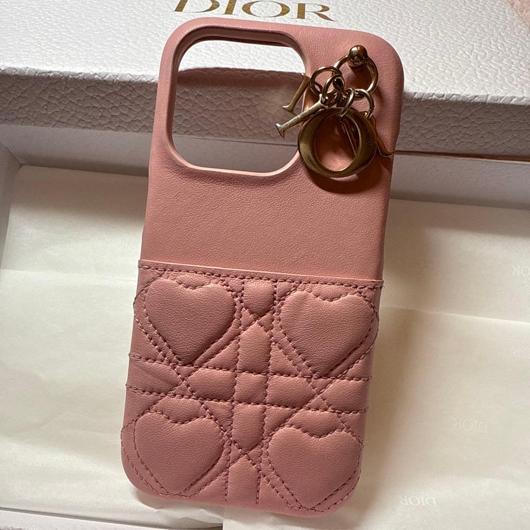 【正規品 美品】Dior iPhone15Proスマホケース ピンクハート