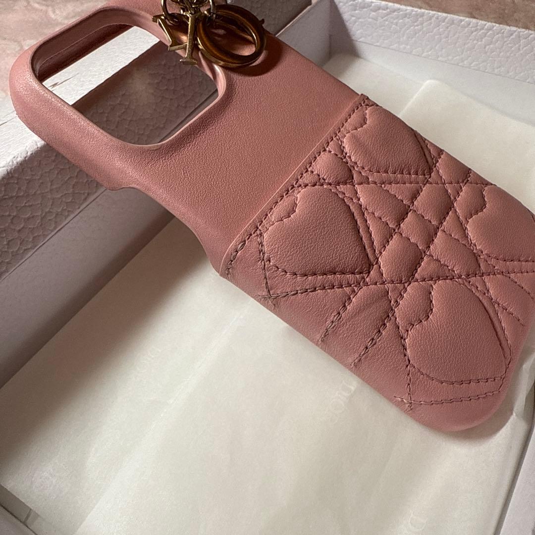 【正規品 美品】Dior iPhone15Proスマホケース ピンクハート
