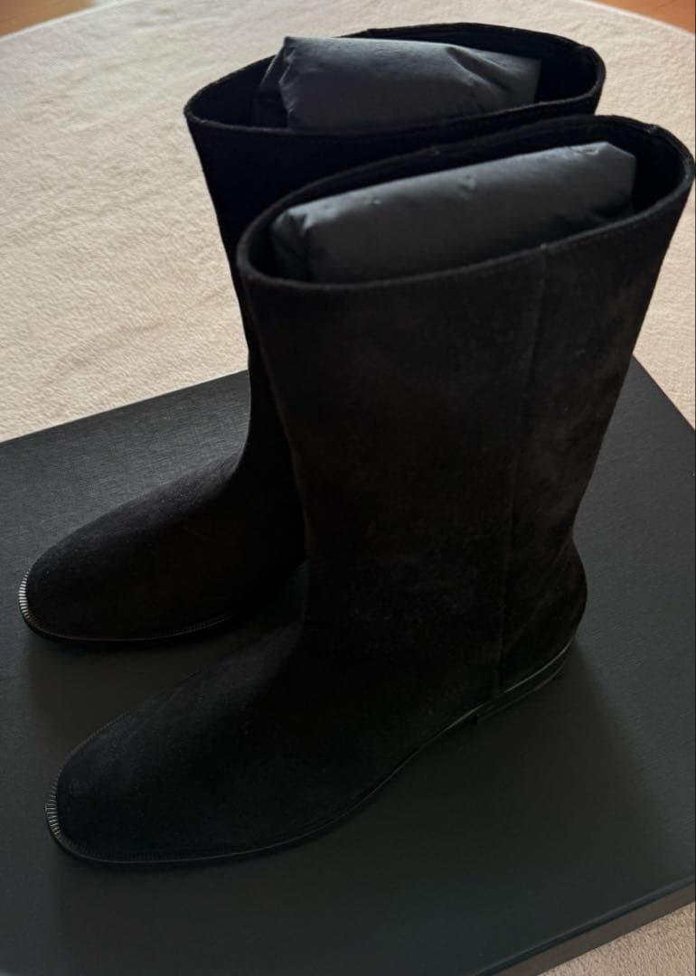 新品　SAINT LAURENT サンローラン　ブラックスエードロングブーツ