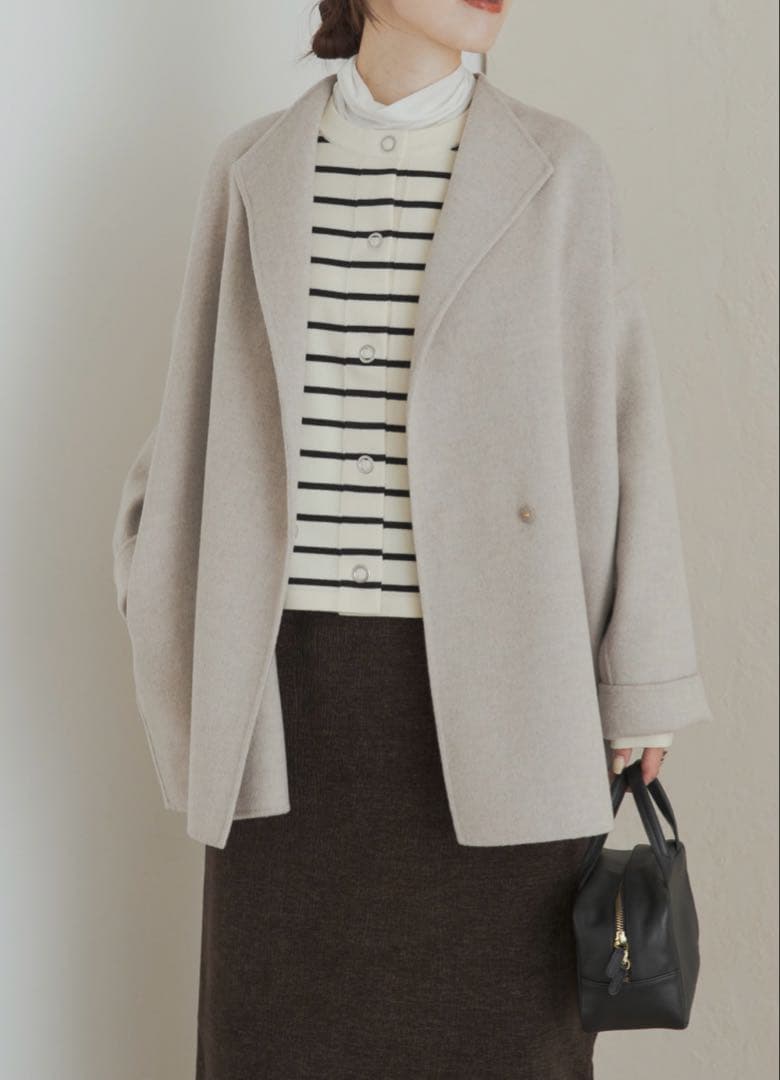 DOORS ウールリバーミドルガウンコート L.GREGE