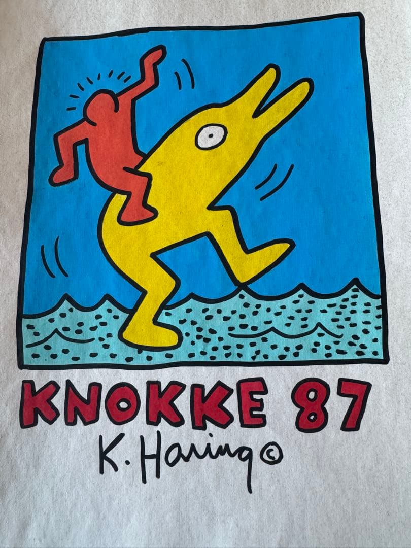 キース・ヘリング KNOKKE 87 ドローイング 手描 サイン入 画廊印有