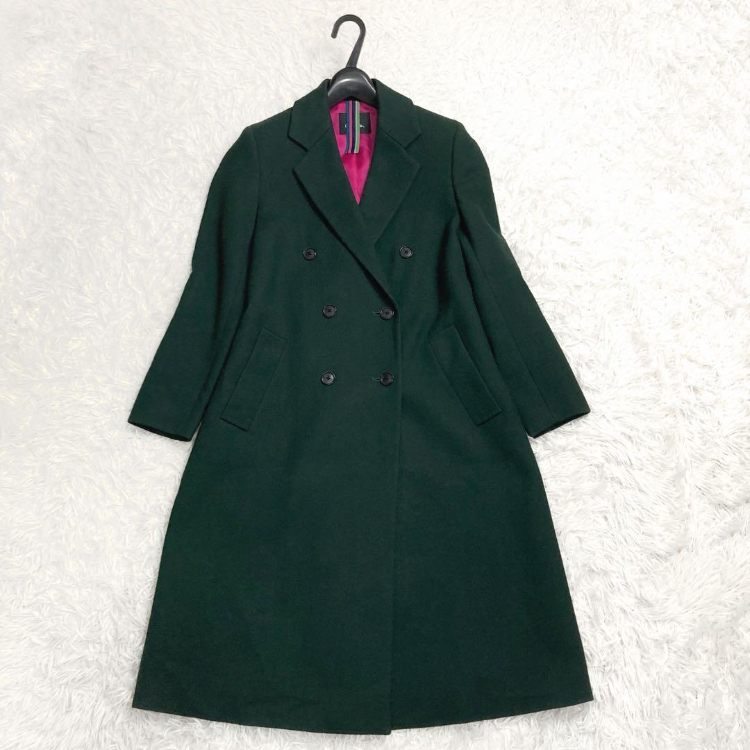 あき 美品✨ポールスミス ダブルチェスターコート グリーン マルチカラー