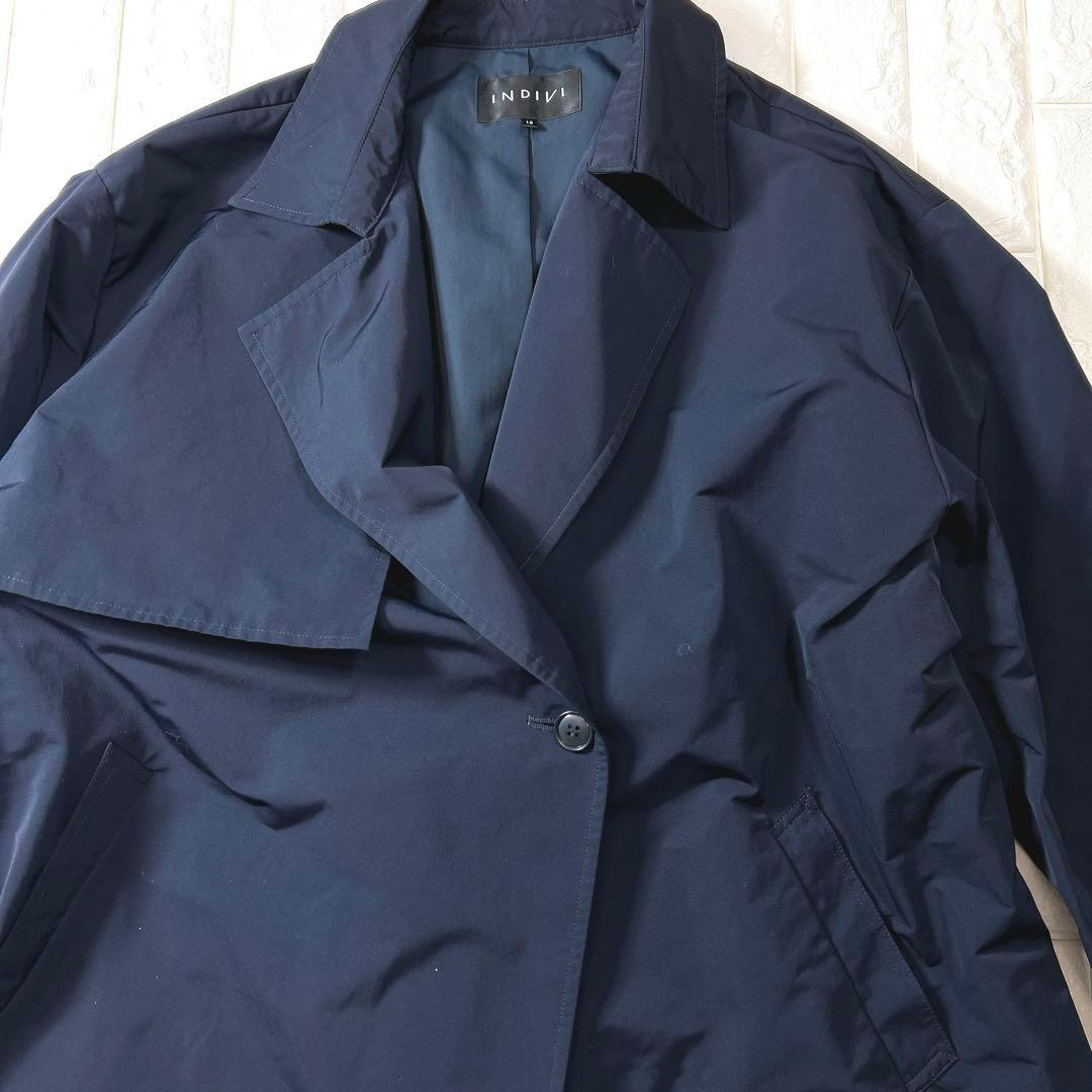 INDIVI フードライナー付き スプリングコート トレンチ オールシーズン