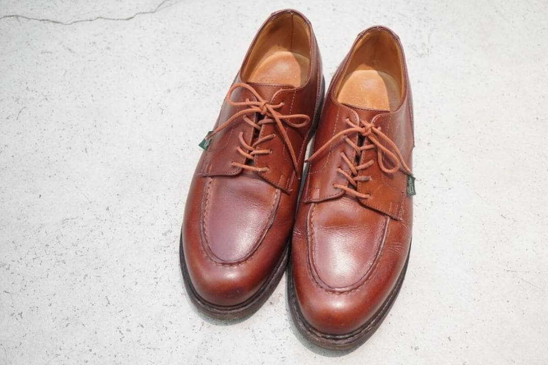 美品 PARABOOT CHAMBORD マロン レザー シューズ 907P▲