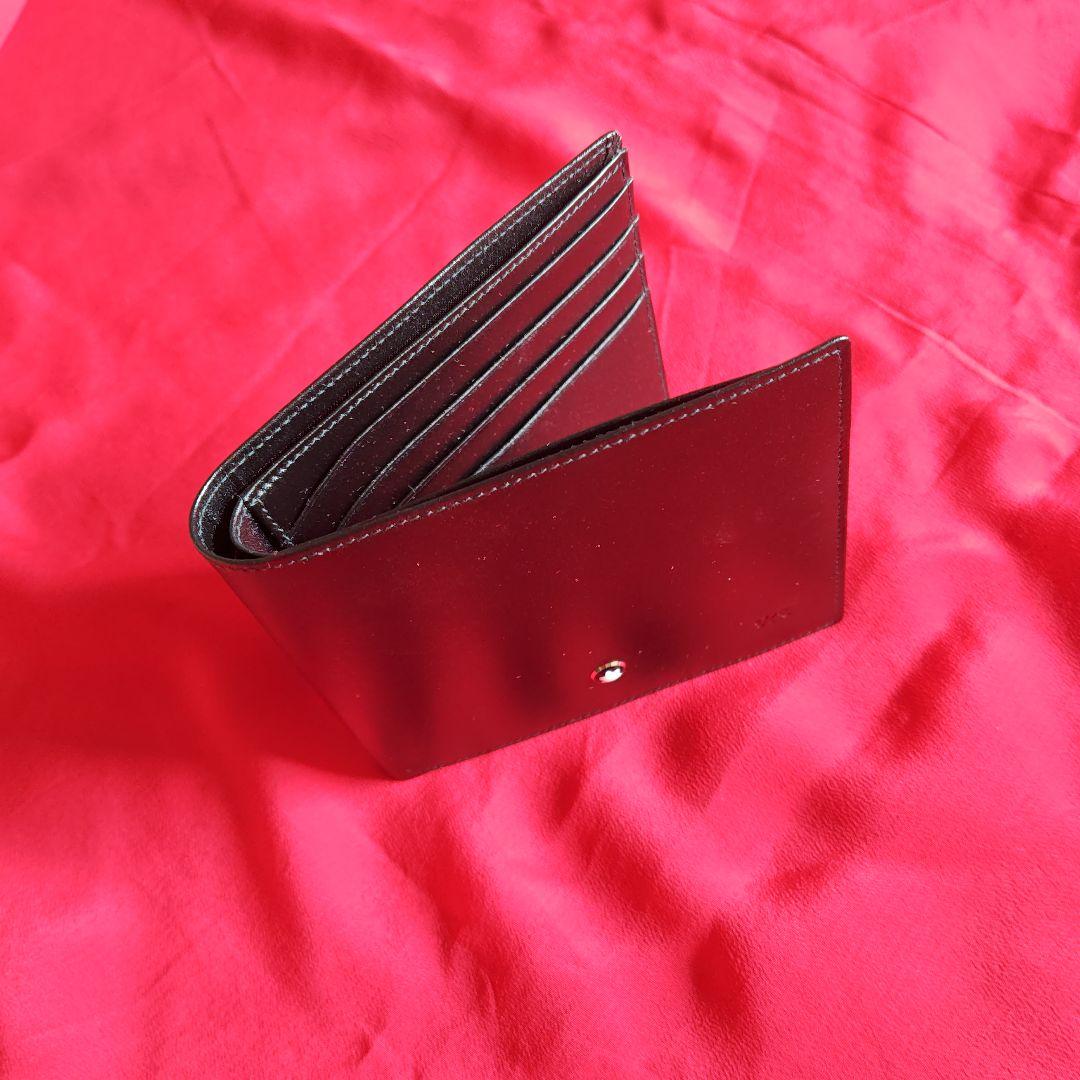 しんぺい67　MONTBLANC 二つ折り財布 ブラック　(KT刻印付)