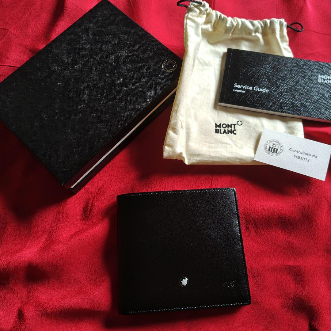 しんぺい67　MONTBLANC 二つ折り財布 ブラック　(KT刻印付)