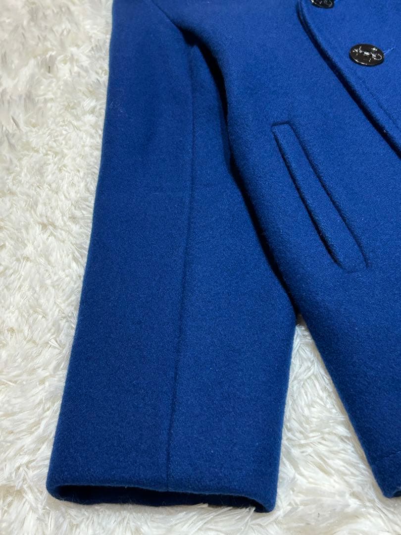 希少カラー美品 Schott ショット740N ウール ピーコート ブルー 36