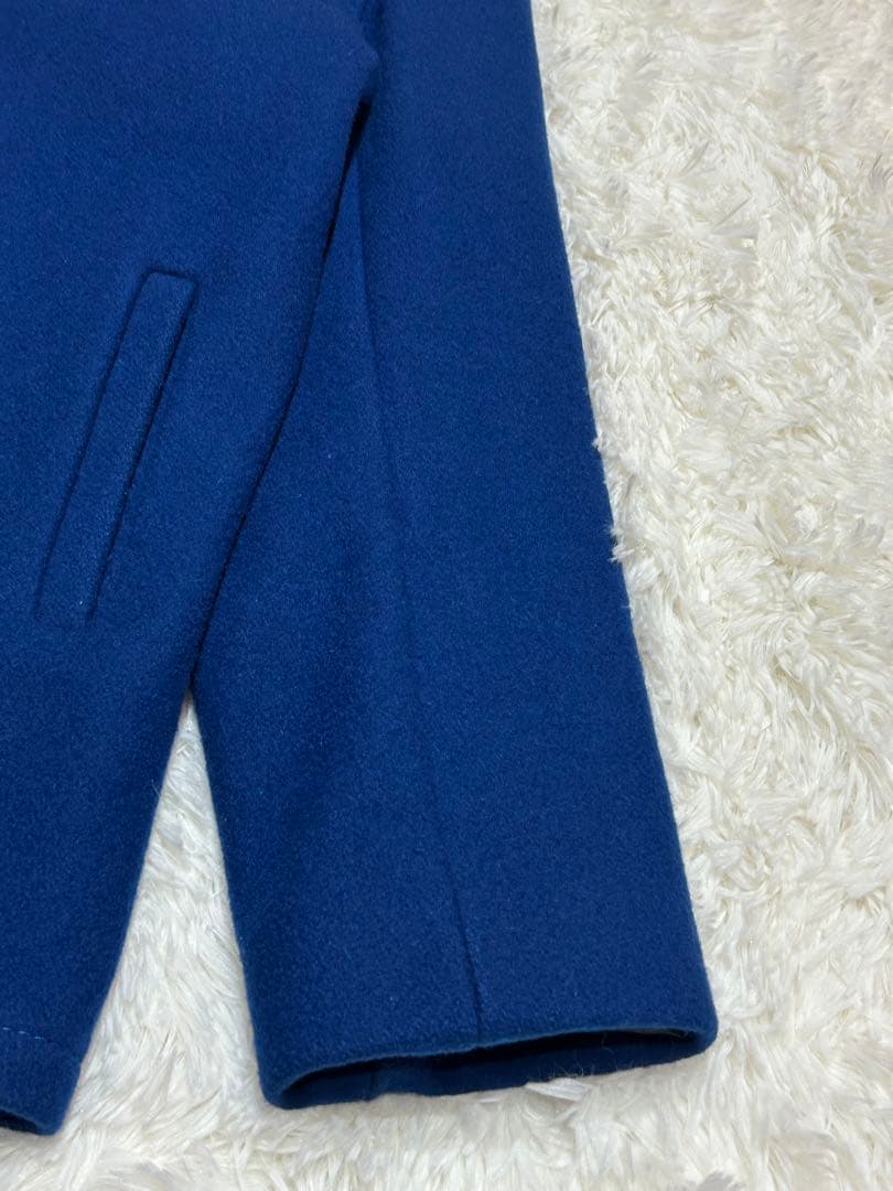 希少カラー美品 Schott ショット740N ウール ピーコート ブルー 36
