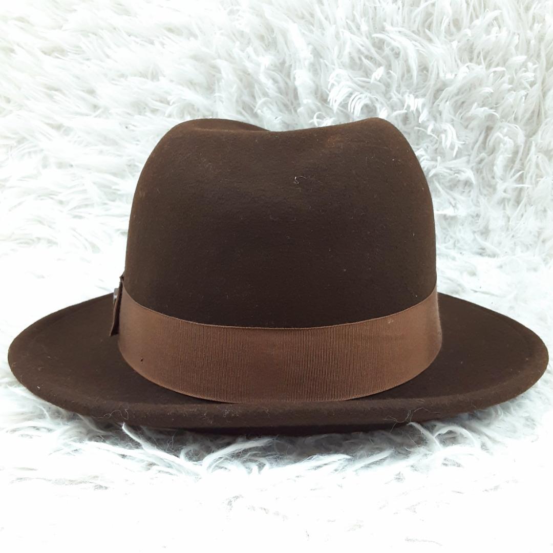 美品◎Bailey ベイリー BLIXELN フェルトハット 中折れハット 茶