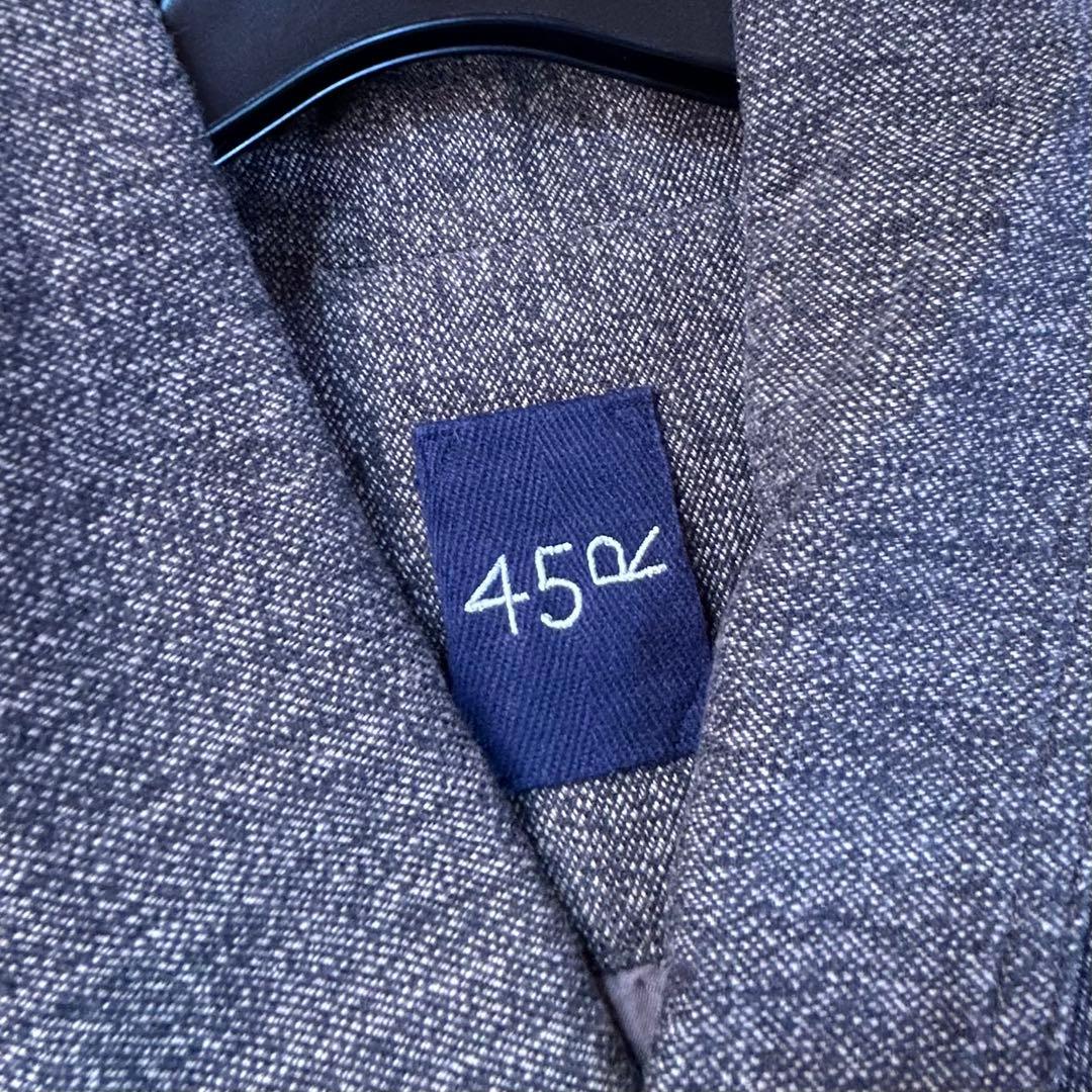 美品★45R ショールカラー フレア コート コットン　ゆったり　FREE