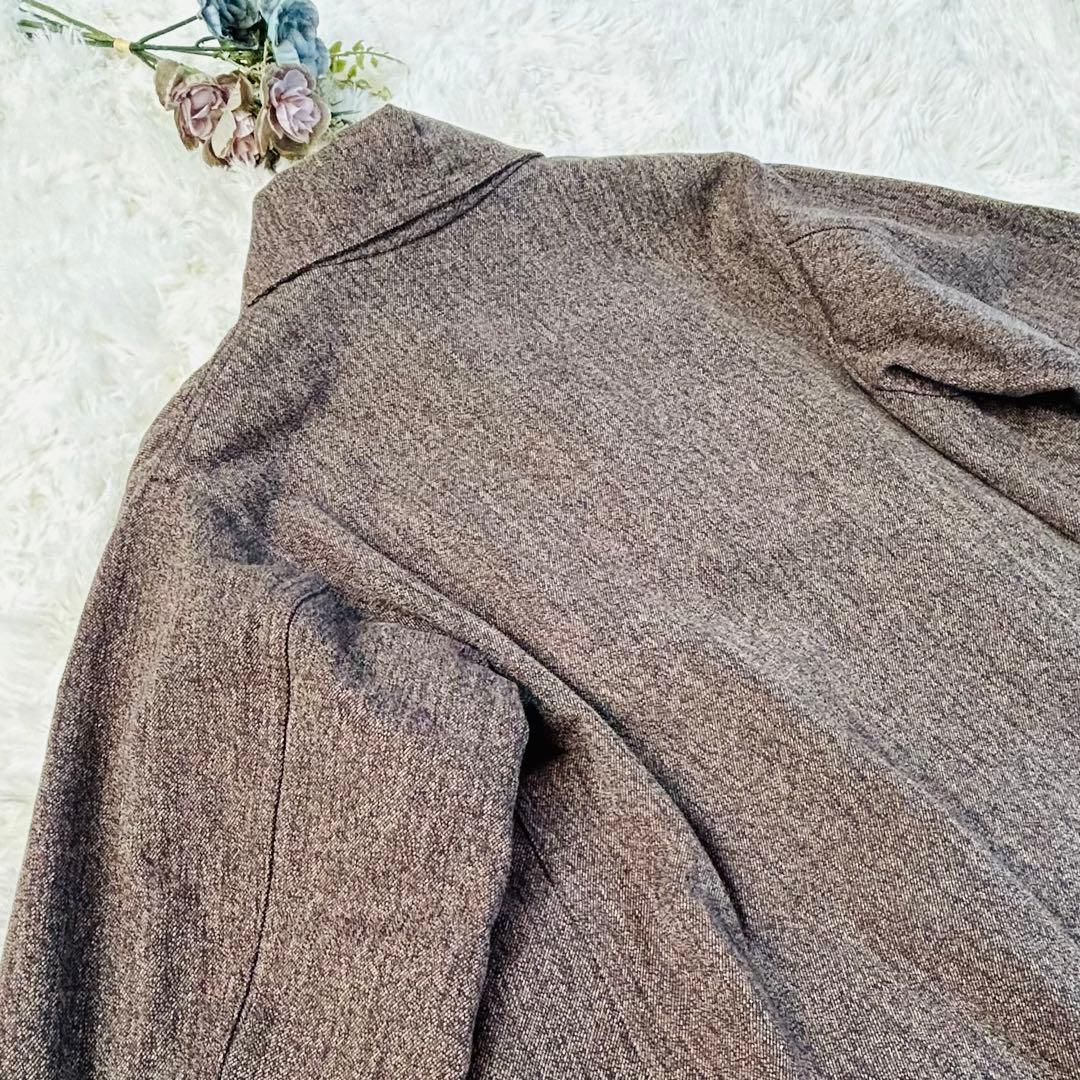 美品★45R ショールカラー フレア コート コットン　ゆったり　FREE