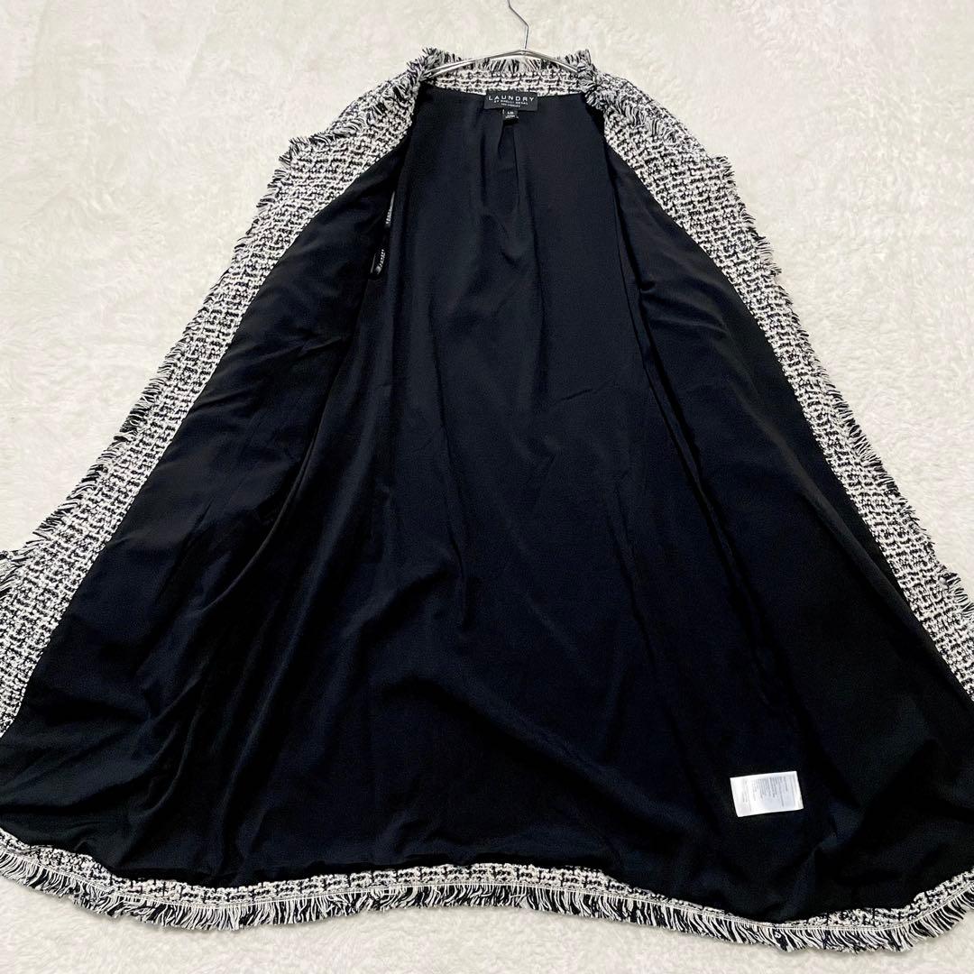 希少 UNDRY ツイード ノーカラーロングジャケット L セレモニー ゆったり