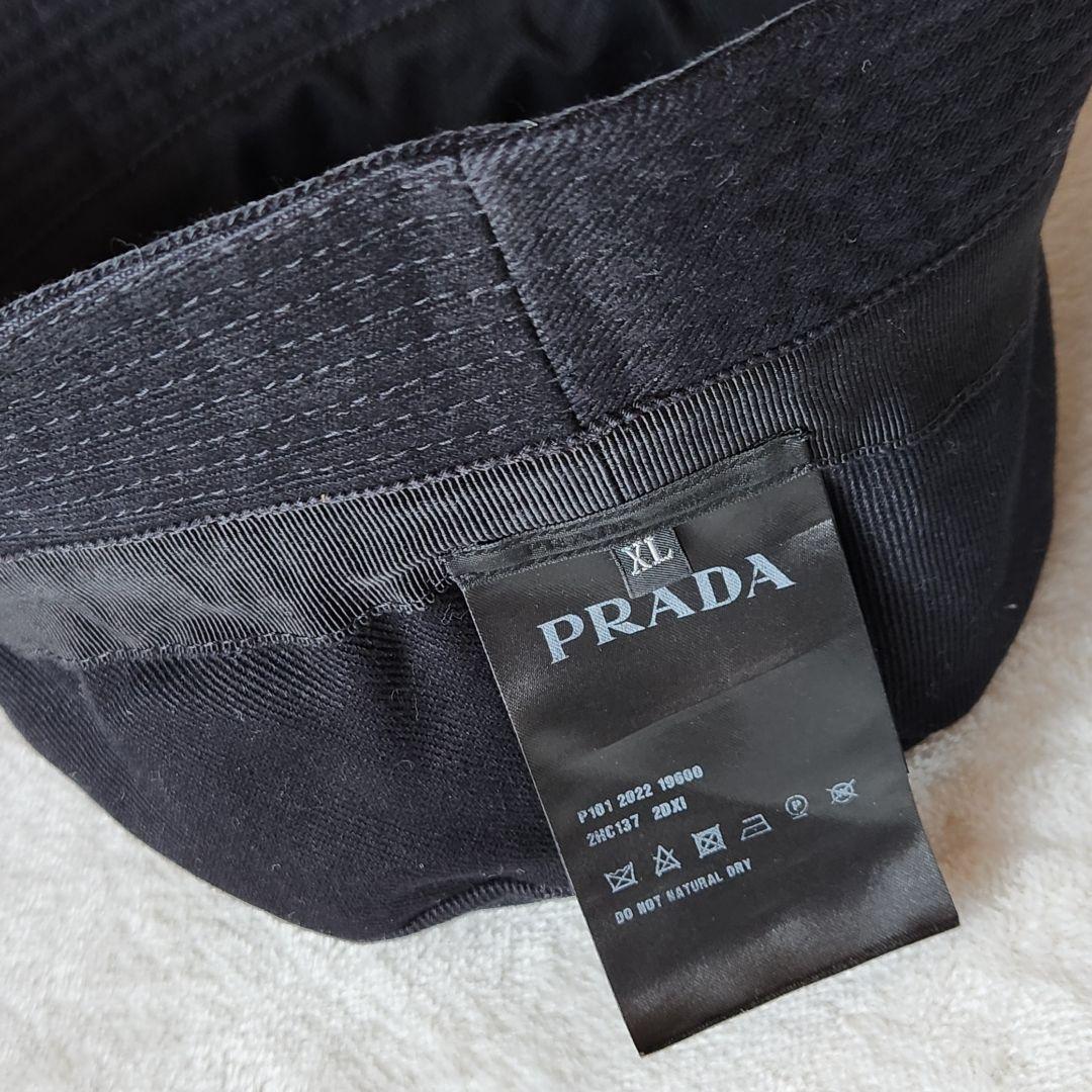 PRADA バケットハット XL 黒 正規品 コットン イタリア製