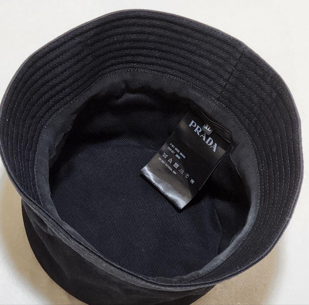 PRADA バケットハット XL 黒 正規品 コットン イタリア製