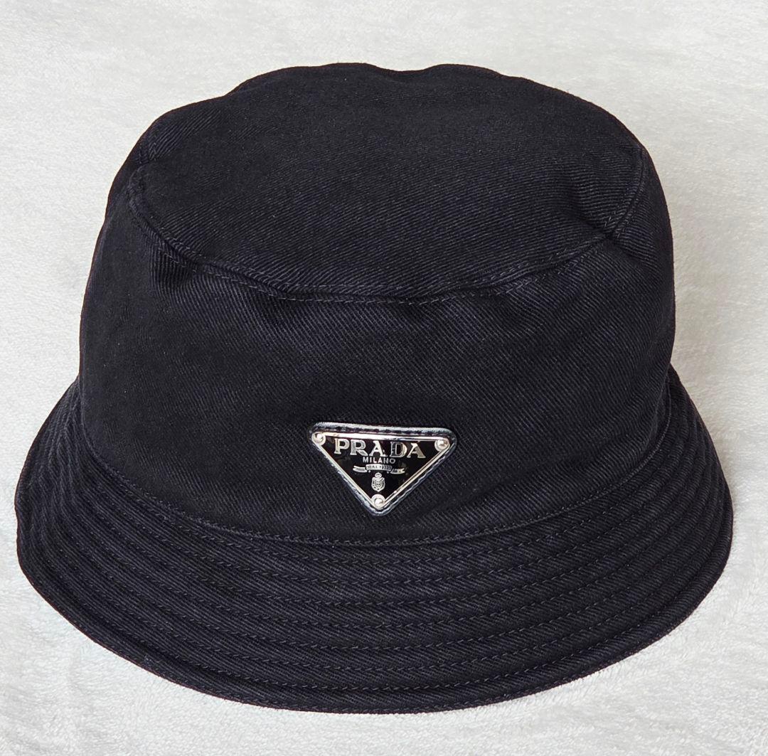 PRADA バケットハット XL 黒 正規品 コットン イタリア製