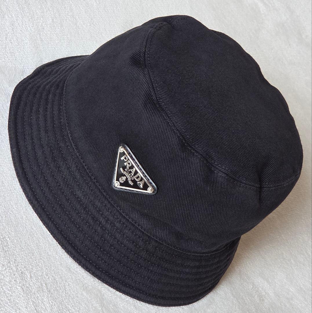 PRADA バケットハット XL 黒 正規品 コットン イタリア製