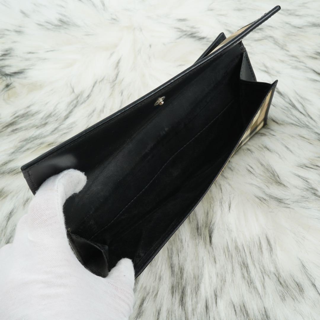 極美品　BURBERRY LONDON 長財布　ノバチェック　ブラック　人気