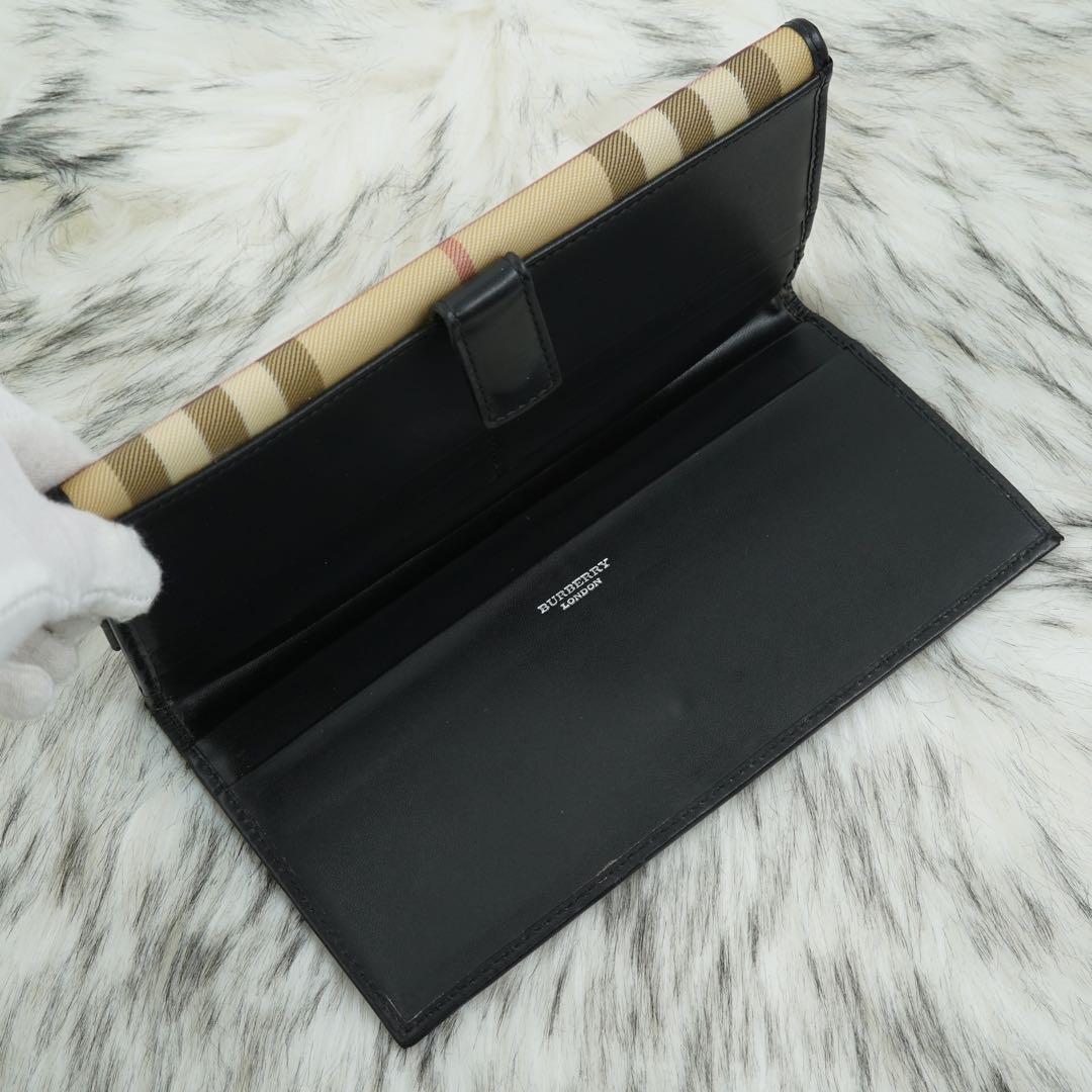 極美品　BURBERRY LONDON 長財布　ノバチェック　ブラック　人気