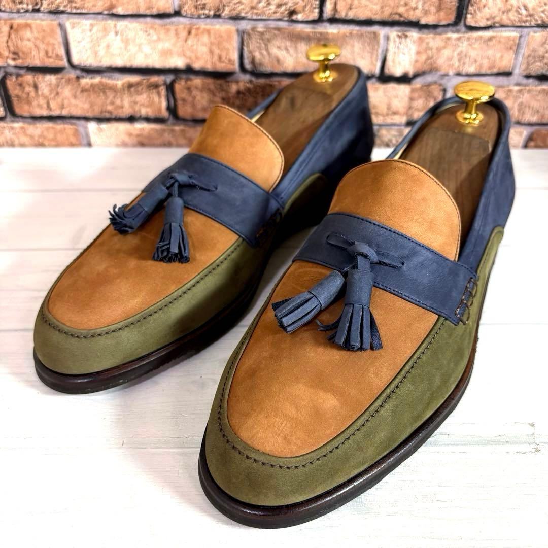 極美品■MORESCHI■タッセルローファー✨スエード マルチカラー セレモニー