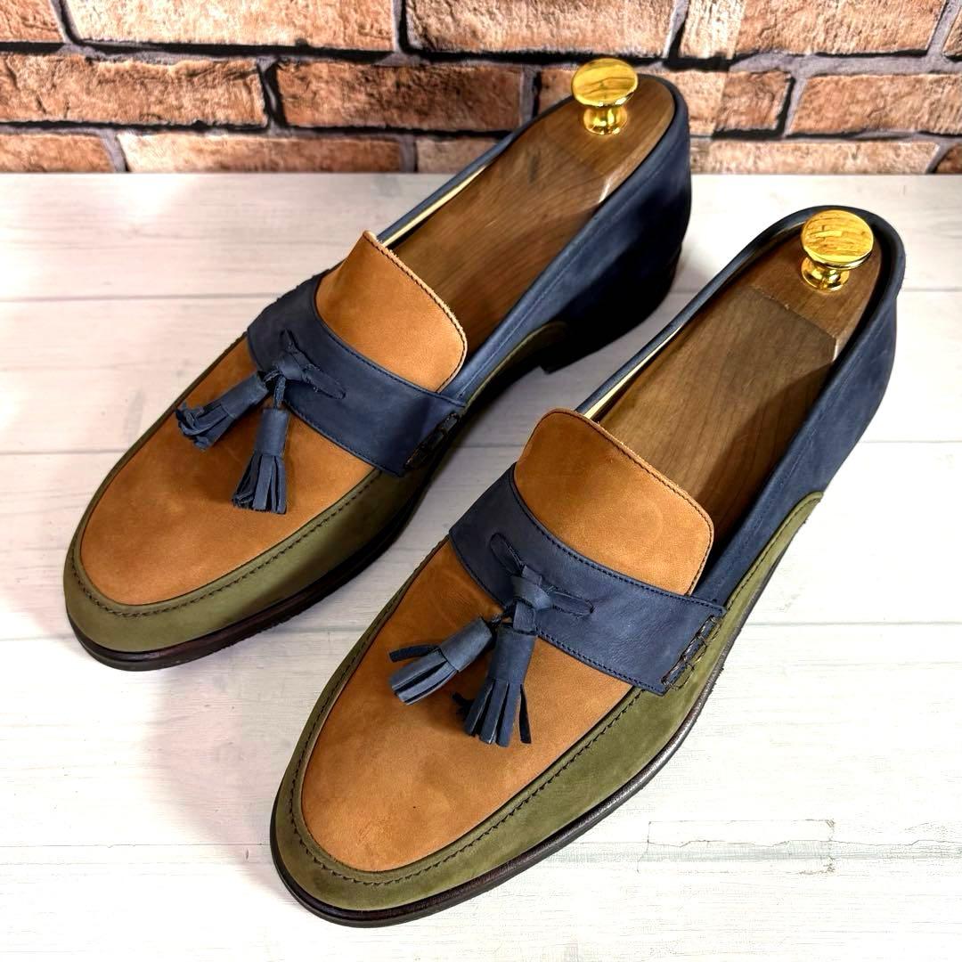 極美品■MORESCHI■タッセルローファー✨スエード マルチカラー セレモニー