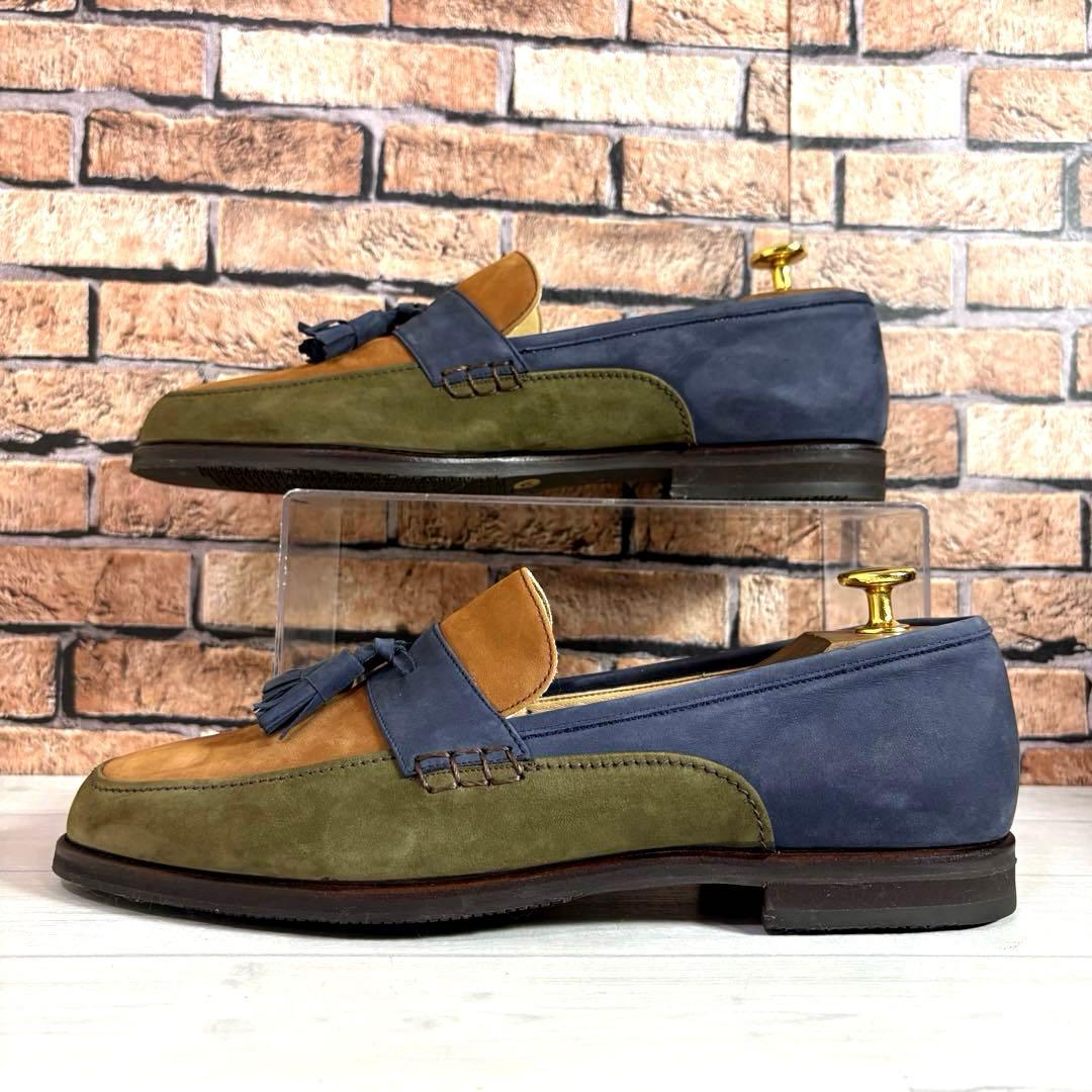 極美品■MORESCHI■タッセルローファー✨スエード マルチカラー セレモニー