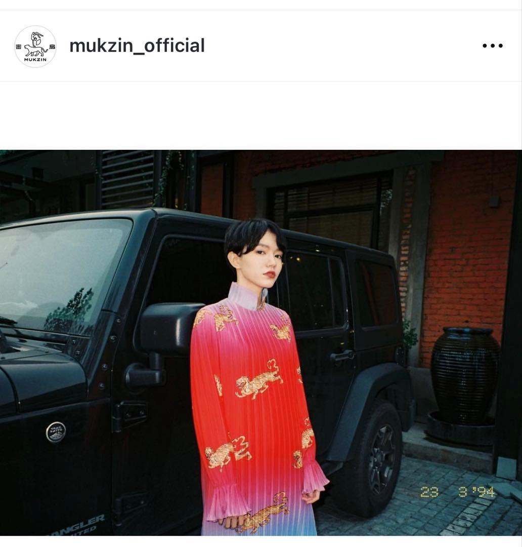 MUKZIN(ムクジン)虎柄プリーツワンピース