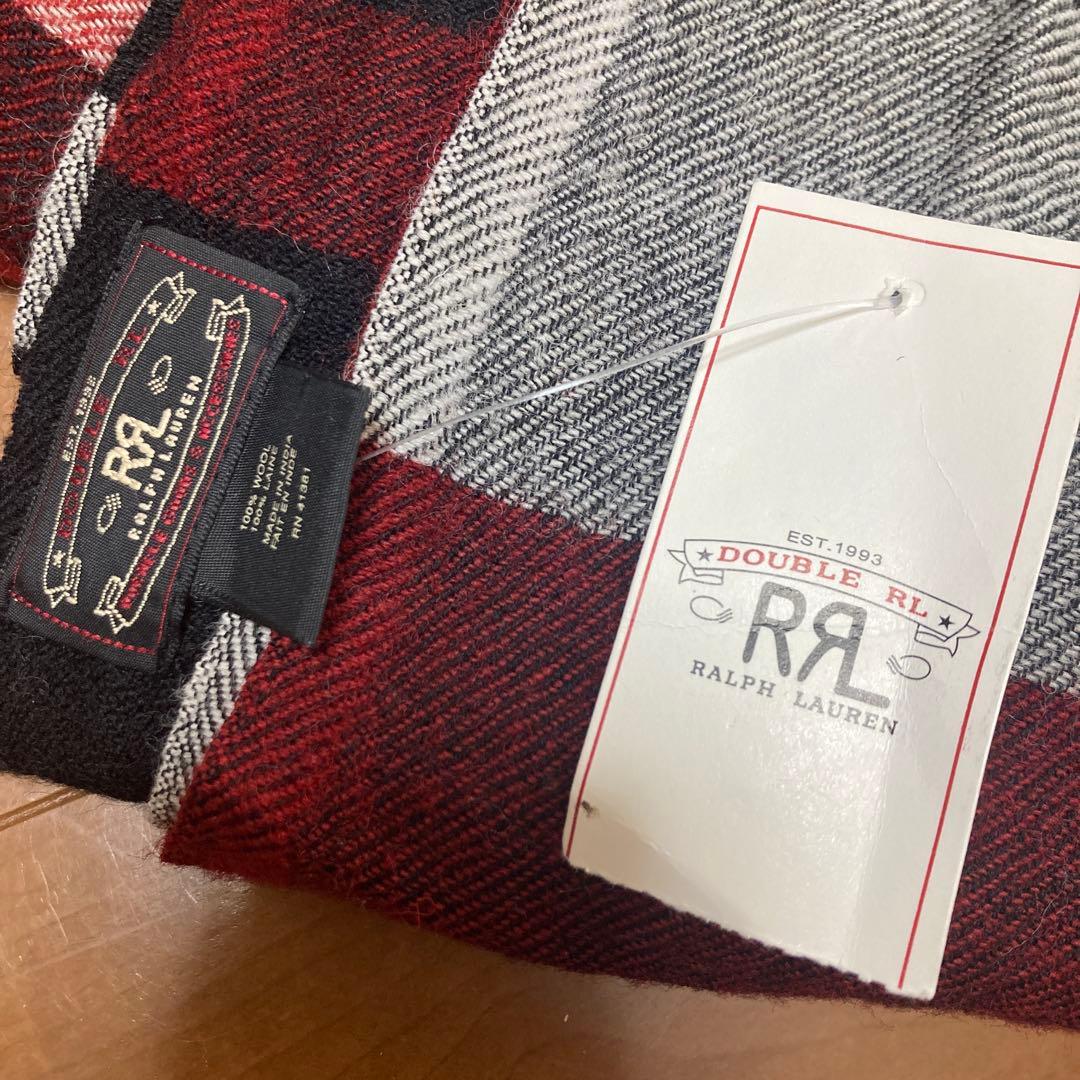 未使用タグ付き/ダブルアールエル/ウール100%/ストール/マフラー