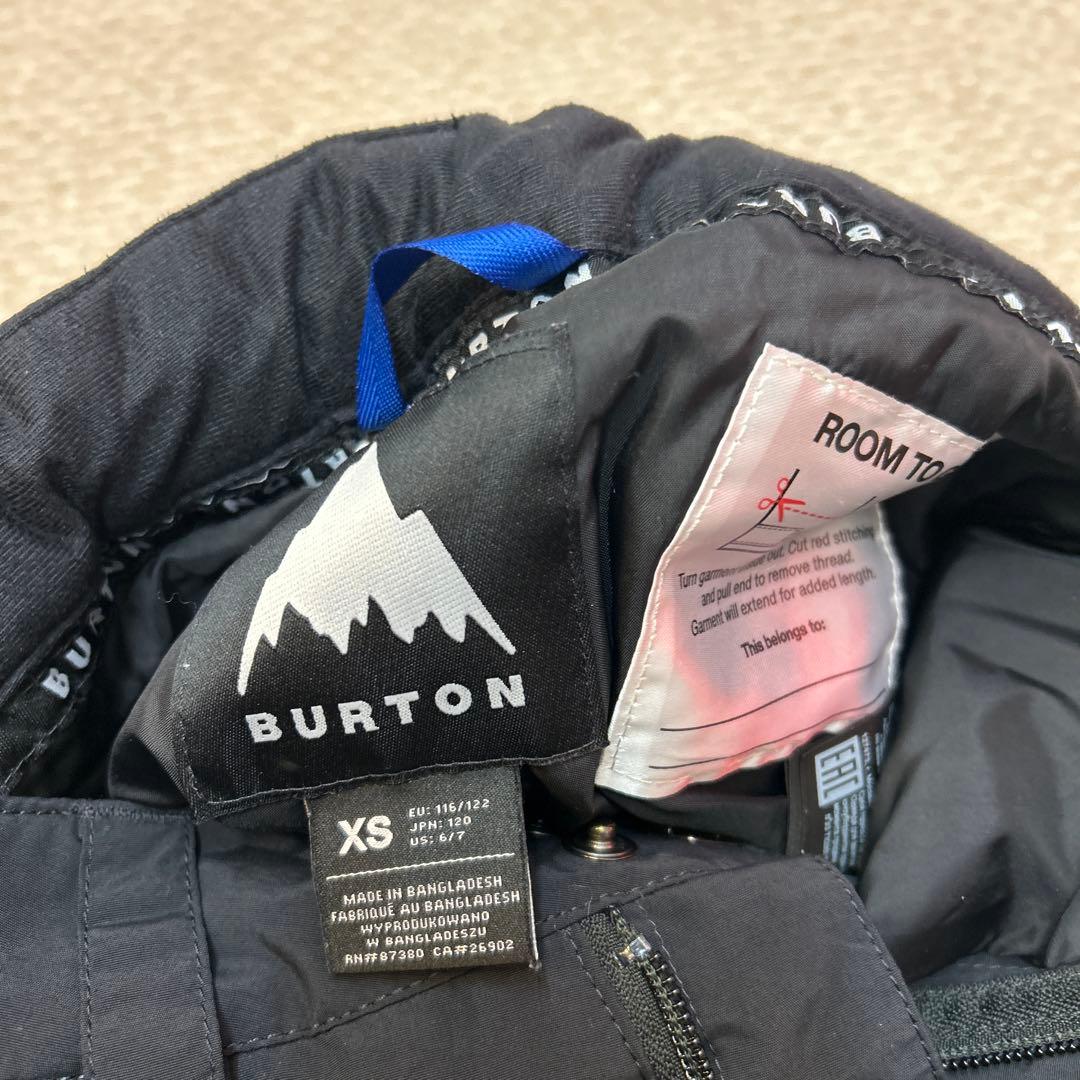 美品BURTON キッズブラック スノーボードパンツxs 110cm120cm