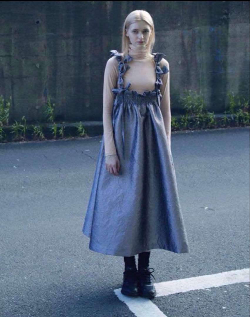 Bibiy. MIMI RIBBON SKIRT グレー　新品未使用